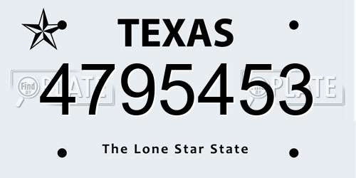 4795453 Texas License Plate