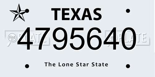 4795640 Texas License Plate