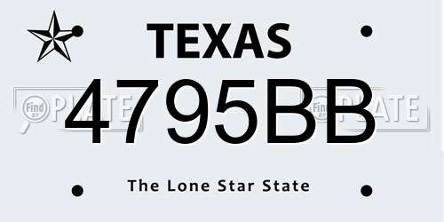 4795BB Texas License Plate