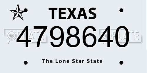 4798640 Texas License Plate