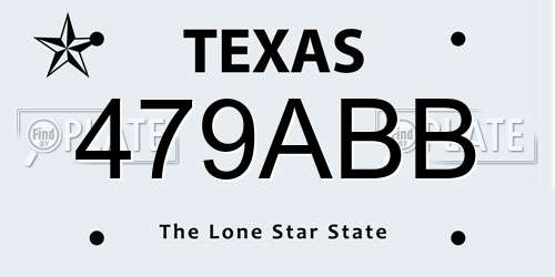 479ABB Texas License Plate