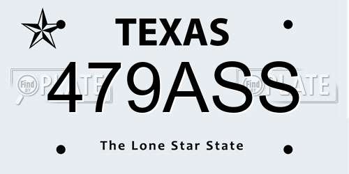 479ASS Texas License Plate