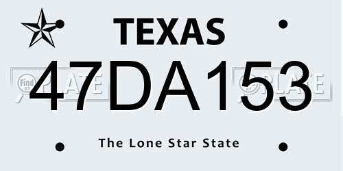 47DA153 Texas License Plate