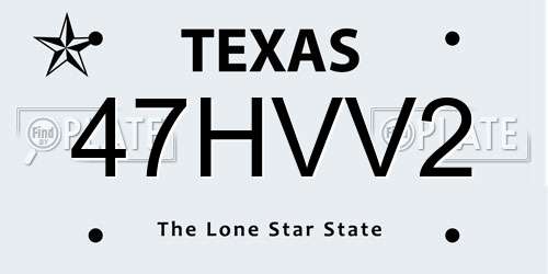 47HVV2 Texas License Plate
