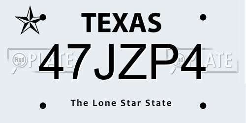 47JZP4 Texas License Plate