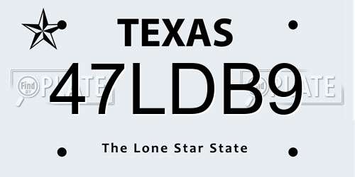 47LDB9 Texas License Plate