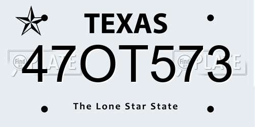 47OT573 Texas License Plate