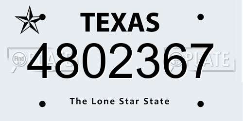4802367 Texas License Plate