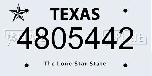 4805442 Texas License Plate