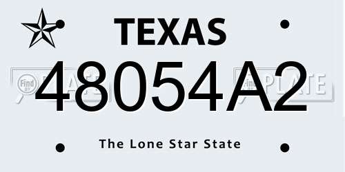 48054A2 Texas License Plate