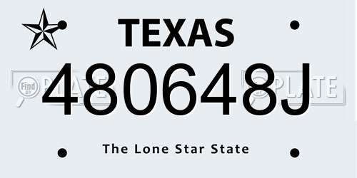 480648J Texas License Plate