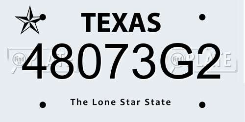 48073G2 Texas License Plate