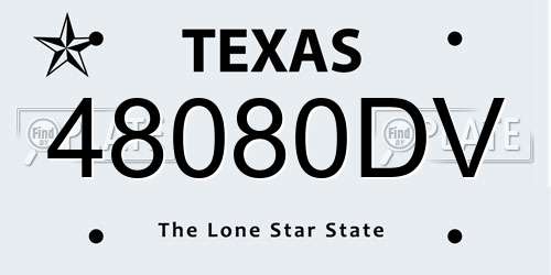 48080DV Texas License Plate