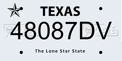 48087DV Texas License Plate