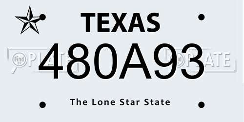 480A93 Texas License Plate