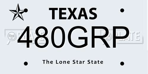 480GRP Texas License Plate