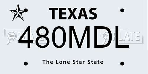 480MDL Texas License Plate