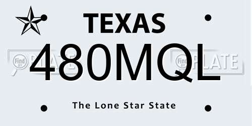 480MQL Texas License Plate