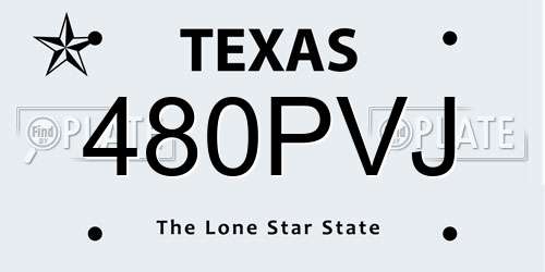 480PVJ Texas License Plate