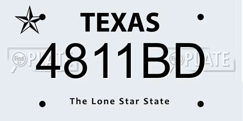 4811BD Texas License Plate