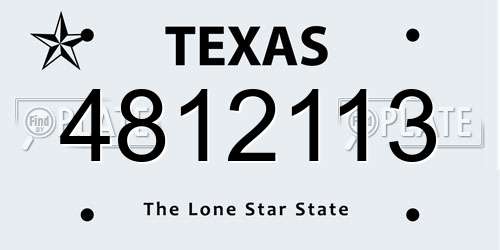 4812113 Texas License Plate
