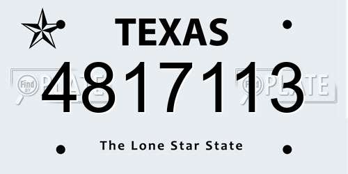 4817113 Texas License Plate