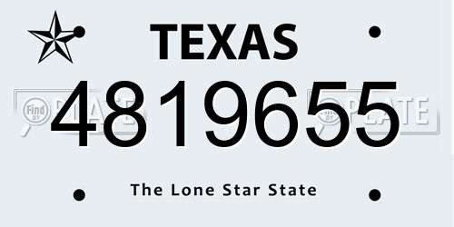 4819655 Texas License Plate