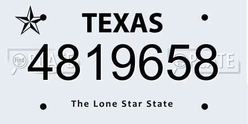 4819658 Texas License Plate