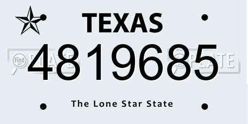 4819685 Texas License Plate