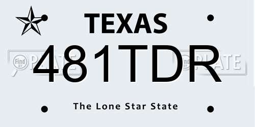 481TDR Texas License Plate