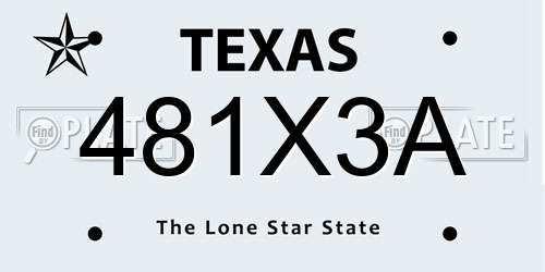 481X3A Texas License Plate