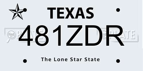 481ZDR Texas License Plate