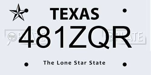 481ZQR Texas License Plate