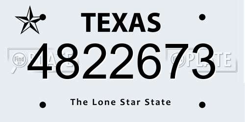4822673 Texas License Plate