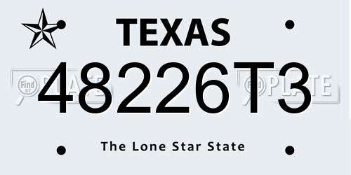 48226T3 Texas License Plate