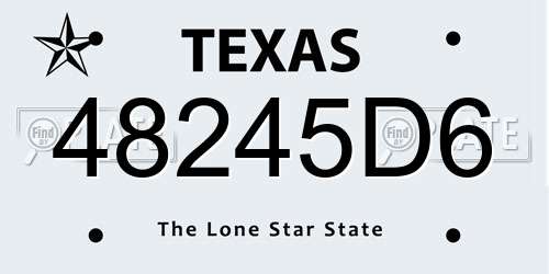 48245D6 Texas License Plate