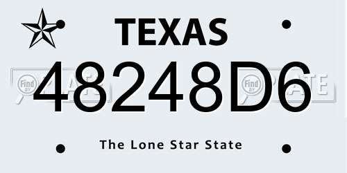 48248D6 Texas License Plate