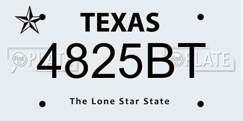 4825BT Texas License Plate