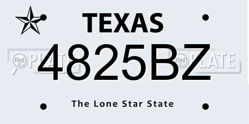 4825BZ Texas License Plate