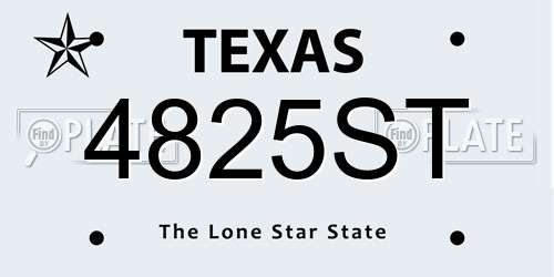 4825ST Texas License Plate