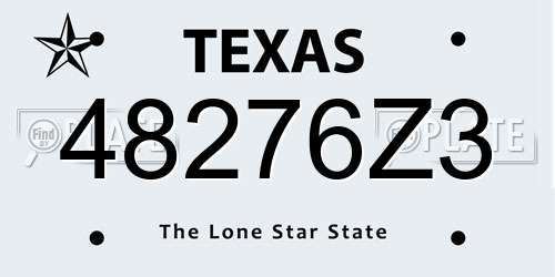 48276Z3 Texas License Plate