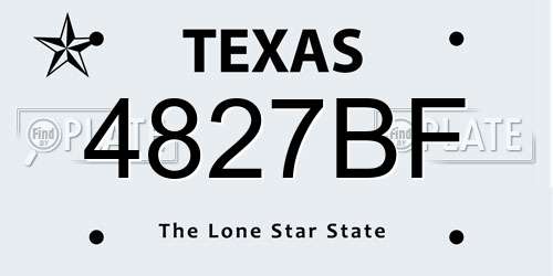 4827BF Texas License Plate