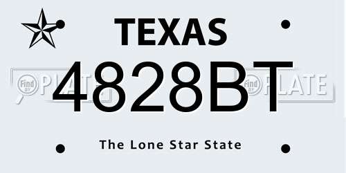 4828BT Texas License Plate