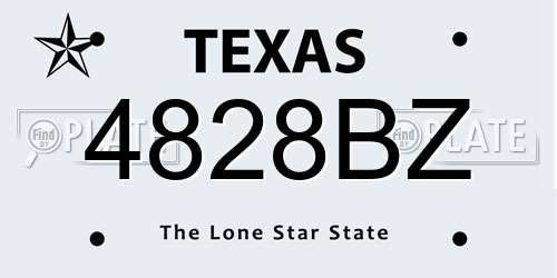 4828BZ Texas License Plate