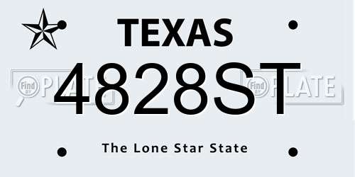 4828ST Texas License Plate