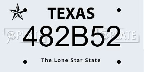 482B52 Texas License Plate
