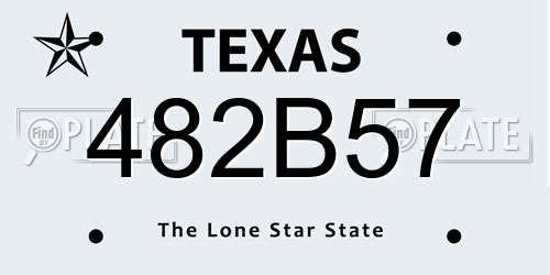 482B57 Texas License Plate