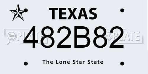 482B82 Texas License Plate