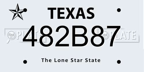 482B87 Texas License Plate