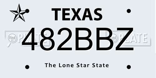 482BBZ Texas License Plate
